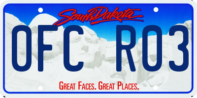 SD license plate 0FCR03