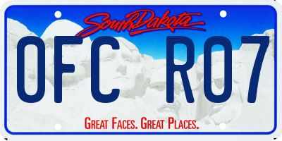SD license plate 0FCR07