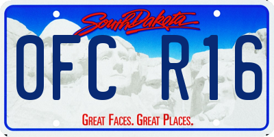 SD license plate 0FCR16