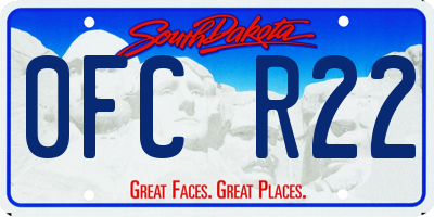 SD license plate 0FCR22