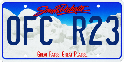 SD license plate 0FCR23