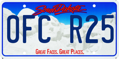 SD license plate 0FCR25