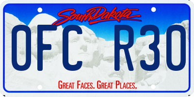 SD license plate 0FCR30