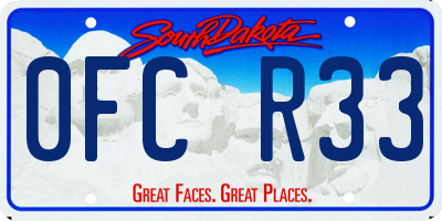 SD license plate 0FCR33
