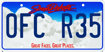 SD license plate 0FCR35