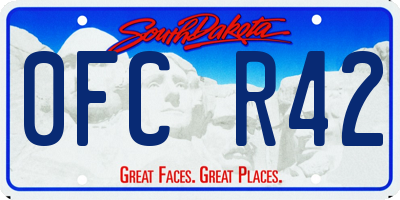 SD license plate 0FCR42