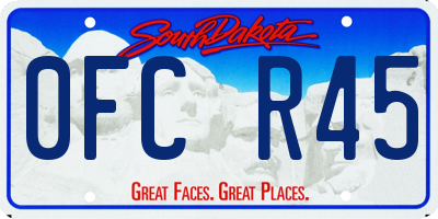 SD license plate 0FCR45
