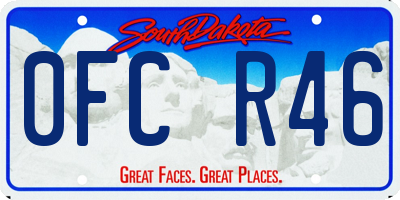 SD license plate 0FCR46