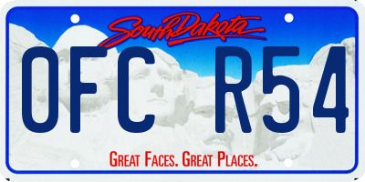 SD license plate 0FCR54