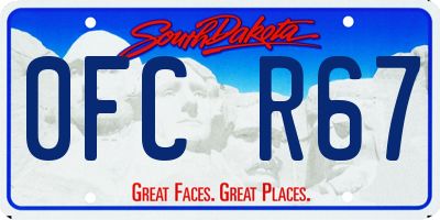 SD license plate 0FCR67