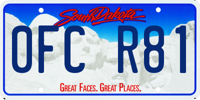 SD license plate 0FCR81