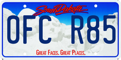 SD license plate 0FCR85