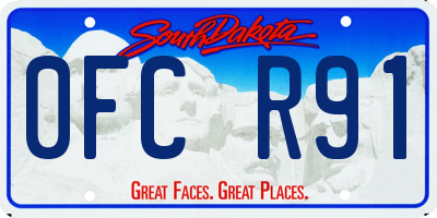 SD license plate 0FCR91
