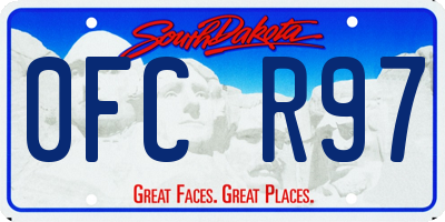 SD license plate 0FCR97