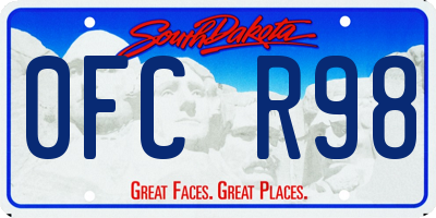 SD license plate 0FCR98