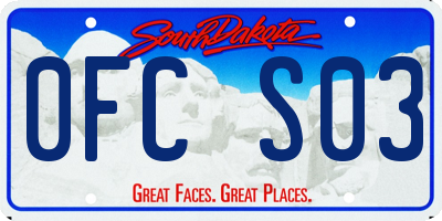 SD license plate 0FCS03