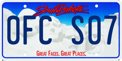 SD license plate 0FCS07