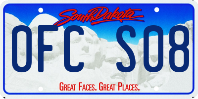 SD license plate 0FCS08