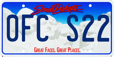 SD license plate 0FCS22