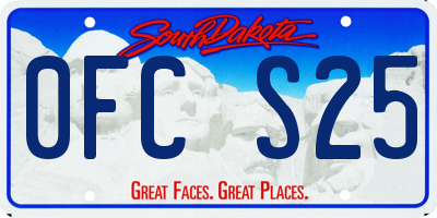 SD license plate 0FCS25