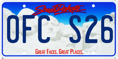 SD license plate 0FCS26