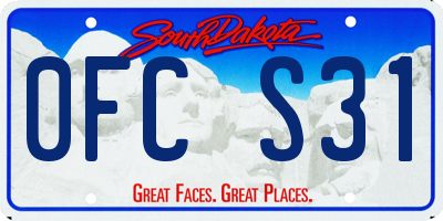 SD license plate 0FCS31