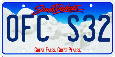 SD license plate 0FCS32