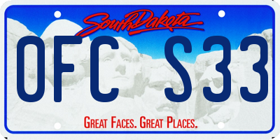 SD license plate 0FCS33