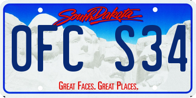 SD license plate 0FCS34