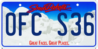 SD license plate 0FCS36