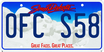 SD license plate 0FCS58