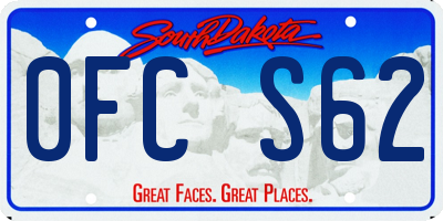 SD license plate 0FCS62