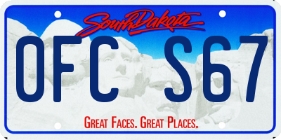 SD license plate 0FCS67