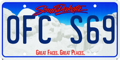 SD license plate 0FCS69