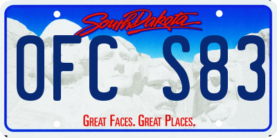 SD license plate 0FCS83