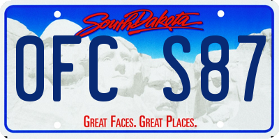 SD license plate 0FCS87