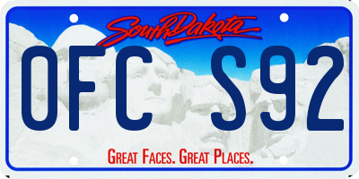 SD license plate 0FCS92