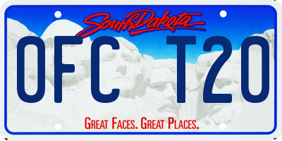 SD license plate 0FCT20