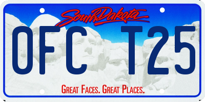 SD license plate 0FCT25