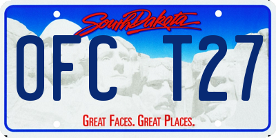 SD license plate 0FCT27