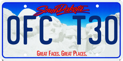 SD license plate 0FCT30