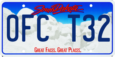 SD license plate 0FCT32