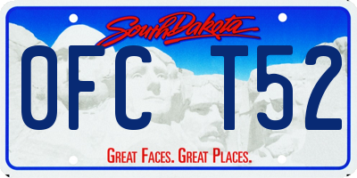 SD license plate 0FCT52