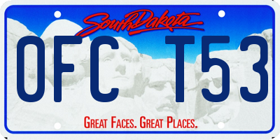 SD license plate 0FCT53