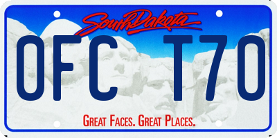 SD license plate 0FCT70