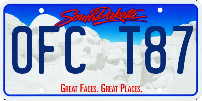 SD license plate 0FCT87