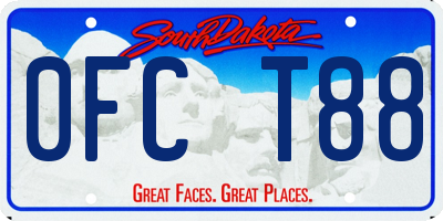 SD license plate 0FCT88