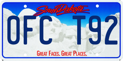 SD license plate 0FCT92