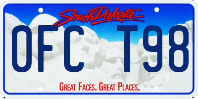 SD license plate 0FCT98