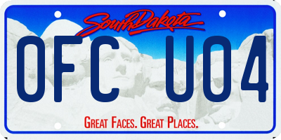 SD license plate 0FCU04